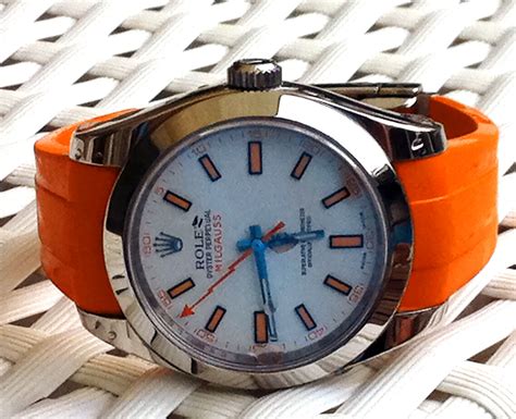 rolex with orange|Rolex orange band.